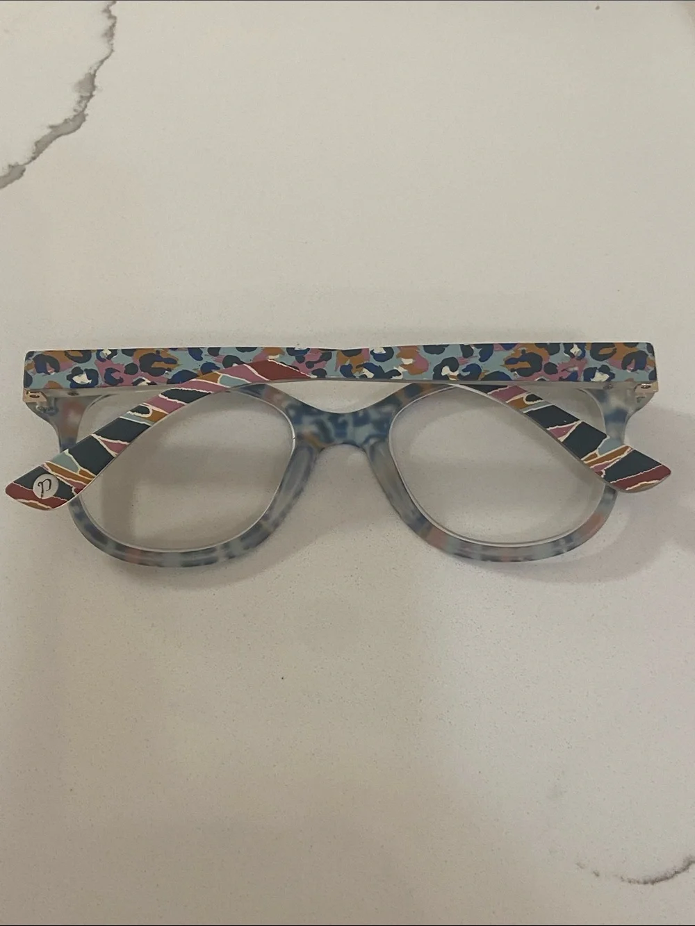 Peppers blue light glass +2.50 Blue Multi Leopard Print Eyewear Frames